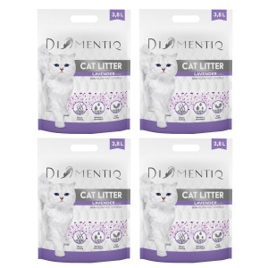 DIAMENTIQ Lavender Silikon-Katzenstreu, nicht klumpend – 4×3,8 l