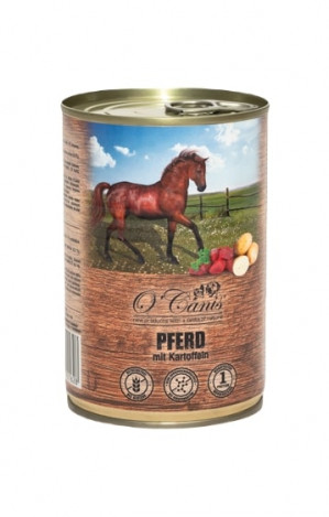 O'CANIS Hundefutter in Dosen - Nassfutter - Pferdefleisch mit Kartoffel - 400 g