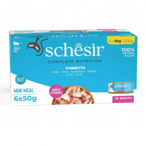 SCHESIR in cooking water Tuna - nassfutter für Katzen - 6 x 50 g