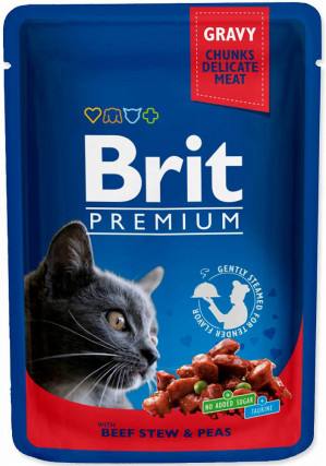 BRIT Premium Cat Beef Stew&Peas - Nassfutter für Katzen - 100g 