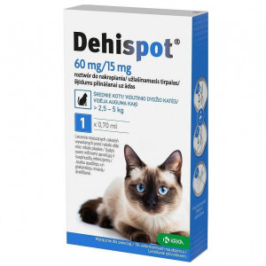 KRKA Dehispot (2,5 - 5kg) - tropfen gegen flöhe und zecken für katzen – 1x0.7ml