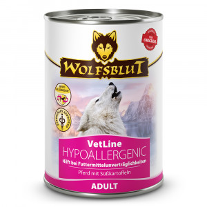 WOLFSBLUT VetLine Hypoallergenic Horse - Nassfutter für Hunde - 395g
