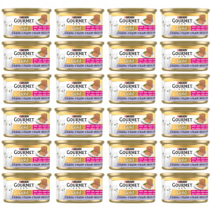 PURINA Gourmet Gold Kitten Mousse mit Kalbfleisch – Nassfutter für Katzen – 24×85 g