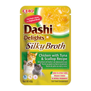 INABA CAT Dashi Delights Silky Broth Huhn mit Thunfisch & Jakobsmuschel - Katzensnack - 40g