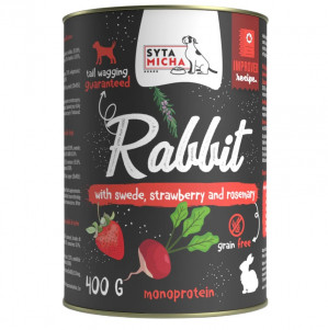 SYTA MICHA Chef Rabbit with turnip, strawberry and rosemary - Nassfutter für Hunde - 400g
