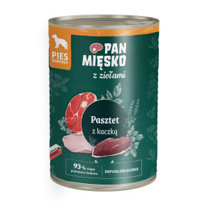 PAN MIĘSKO with herbs Duck pate - Nassfutter für Hunde - 400g