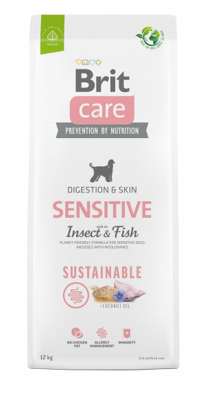 BRIT Care Dog Sustainable Sensitive Insect & Fish - Trockenfutter für Hunde - 12 kg