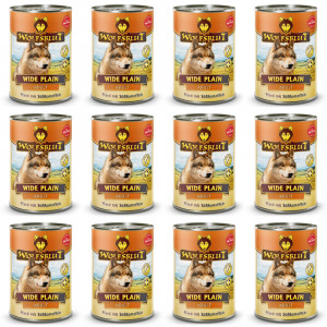 WOLFSBLUT Wide Plain Horse meat with sweet potatoes - Nassfutter für Hunde - 12x395g