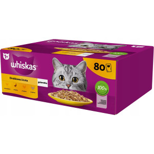 WHISKAS Poultry feast in jelly – Nassfutter für Katzen – 80 x 85 g