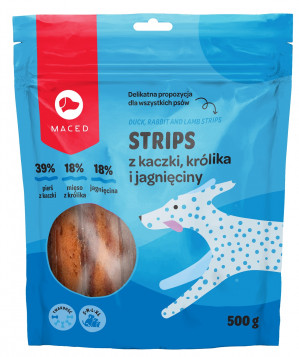 MACED Duck, rabbit and lamb strips - Hundeleckerli - 500g
