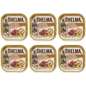 SHELMA Duck and chicken pate - nassfutter für Katzen - 6x100g