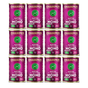 CHAMPER Gastro Monoprotein Rind – Nassfutter für Hunde – 12×400 g