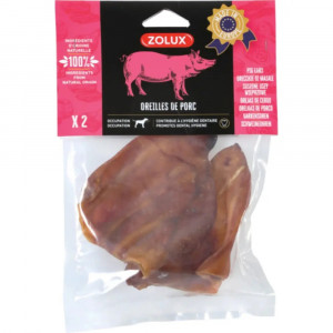 ZOLUX Getrocknete Schweineohren - Hundeleckerli - 2 x 80g