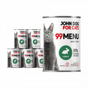 JOHN DOG 99 Menu Rabbit - nassfutter für Katzen - 6 x 400g