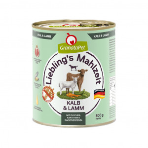 GRANATAPET Liebling's Mahlzeit Veal and lamb - Nassfutter für Hunde - 800g