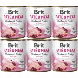 BRIT Paté & Meat Puppy Huhn - Nassfutter für Hunde - 6x800g