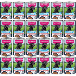 EUKANUBA Life Care Senior Reich an Forelle und Süßkartoffeln - Nassfutter für Hunde - 24x400g