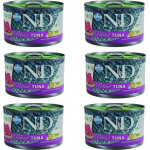 FARMINA N&D Cat Natural Thunfisch - Nassfutter für Katzen - 6x140 g