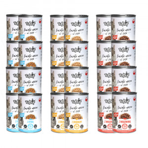 Tuf Tuf Fleischstücke MIX-Geschmacksrichtungen - Nassfutter für Katzen - 24x415g