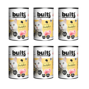 BULTI Truthahn-reiches Hackfleisch - Katzennassfutter - 6x400g