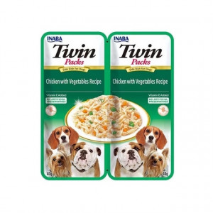 INABA Dog Twin Chicken with vegetables - Nassfutter für Hunde - 2x40g