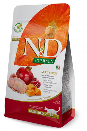 FARMINA Pumpkin N&D Neutered Quail - trockenfutter für Katzen - 5kg