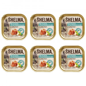 SHELMA Salmon and white fish pate - nassfutter für Katzen - 6x100g