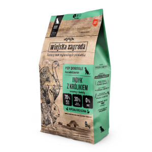 WIEJSKA ZAGRODA Turkey with rabbit S - trockenfutter für Hunde - 9kg