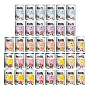 BULTI Hackfleisch Mix 6 Geschmacksrichtungen – Nassfutter für Katzen – 36 x 400 g