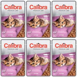 CALIBRA Cat Premium Kitten Salmon - Nassfutter für Katzen - 6x100g