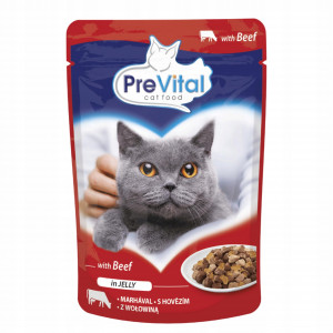 PREVITAL Beef in jelly - nassfutter für Katzen - 100g