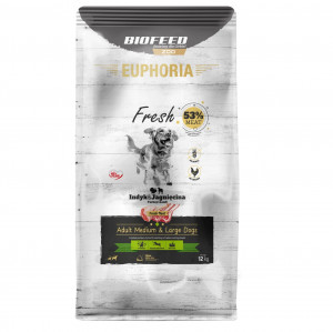 BIOFEED Euphoria Fresh Adult Medium & Large Turkey with lamb - trockenfutter für Hunde - 12kg