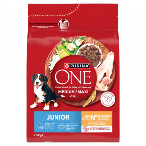 PURINA One Junior Medium/Maxi Rich in chicken with rice - trockenfutter für Hunde - 2,5kg