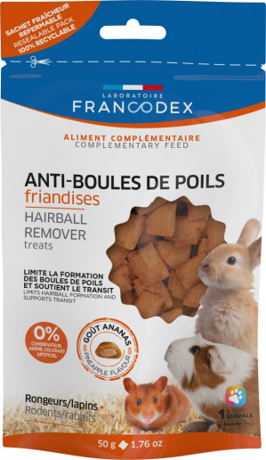 FRANCODEX Anti-Häkchen Leckerli - Kaninchen Leckerli - 50g
