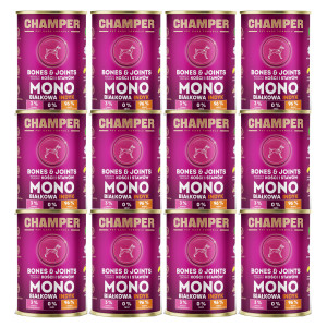 CHAMPER Bones & Joints Monoprotein Pute – Nassfutter für Hunde – 12×400 g
