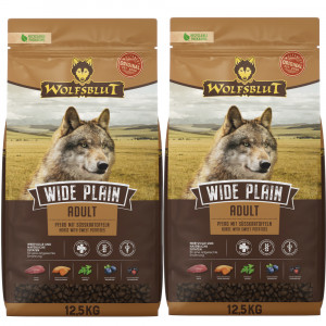 WOLFSBLUT Wide Plain Horse - trockenfutter für Hunde - 2x12,5kg