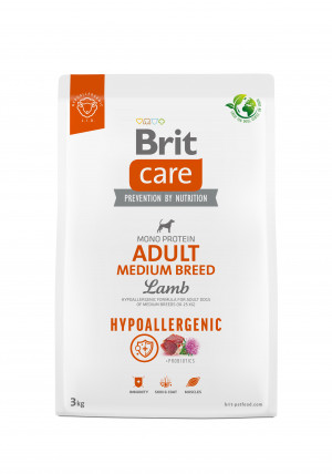 BRIT Care Hypoallergenic Adult Medium Breed Lamb - Trockenfutter für Hunde - 3 kg