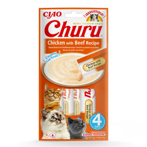INABA Churu Chicken with Beef Recipe - Katze behandeln - 4x14 g