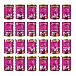 CHAMPER Bones & Joints Monoprotein Pute – Nassfutter für Hunde – 24×400 g
