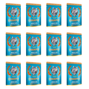 CHAMPER Huhn mit Cranberries - Nassfutter für Katzen - 12x85 g