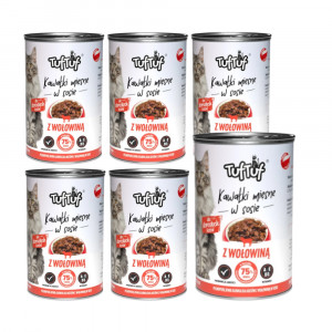 TUF TUF Fleischbällchen in Sauce mit Rindfleisch - Nassfutter für Katzen - 6x415g