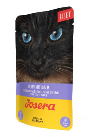 JOSERA Hühnerfilet mit Kalbfleisch - Nassfutter für Katzen - 70 g 