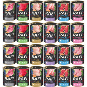 Dolina Noteci Rafi MIX 6 Geschmacksrichtungen – Nassfutter für Hunde – 24×400 g