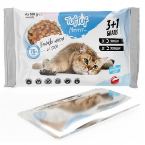 TUF TUF 2x with cod, 2x with trout - nassfutter für Katzen - 4x100g