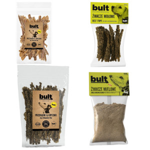 BULT Kauartikel Mega-Mix aus Geschmäckern und Texturen – Leckerli für Hunde – 2x100g + 1x400g + 1x120g