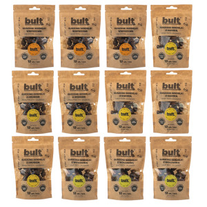 BULT Getrocknete Würstchen MIX aus 4 Geschmacksrichtungen – Hundesnack – 12x80g