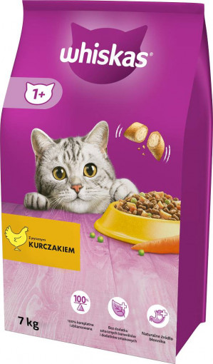 WHISKAS Cat Adult mit Huhn - Katzentrockenfutter - 7 kg