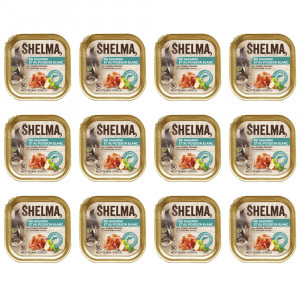 SHELMA Salmon and white fish pate - nassfutter für Katzen - 12x100g