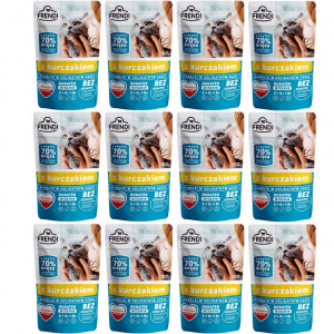 FRENDI Stückchen in Soße mit Huhn - Nassfutter für Katzen - 12x100g