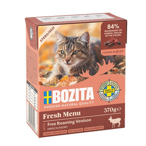 BOZITA Fresh Menu Sterilised Venison - nassfutter für Katzen - 370g